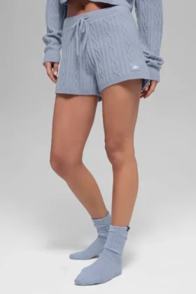 Pantalones cortos Winter Bliss de punto trenzado – Winter Frost