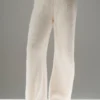 Pantalones de cachemira de pierna ancha «Winter Magic» - Marfil