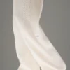 Pantalones de cachemira de pierna ancha «Winter Magic» - Marfil