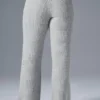 Pantalones de cachemira High-Waist con tejido tipo waffle y tacto suave - Gris jaspeado deportivo