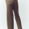 Pantalones de cachemira High-Waist Northstar de pierna recta - Alpine Cocoa Heather