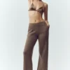 Pantalones de cachemira High-Waist Northstar de pierna recta - Alpine Cocoa Heather