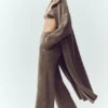 Pantalones de cachemira High-Waist Northstar de pierna recta - Alpine Cocoa Heather