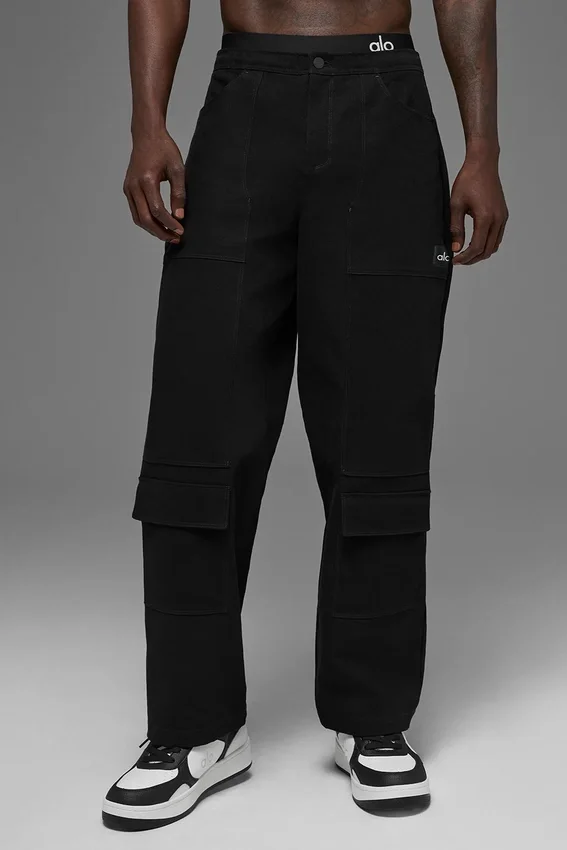Pantalones de carpintero de lona de algodón - Negro