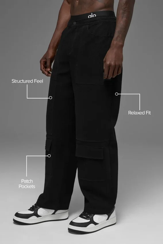 Pantalones de carpintero de lona de algodón - Negro
