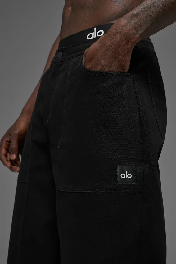 Pantalones de carpintero de lona de algodón - Negro