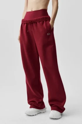 Pantalones de chándal Accolade de corte recto - Rojo Romance de Verano