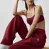 Pantalones de chándal Accolade de corte recto - Rojo Romance de Verano