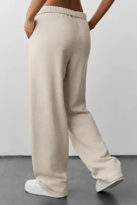 Pantalones de chándal Accolade de pierna recta – Avena jaspeada