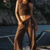 Pantalones de chándal Accolade de pierna recta - Espresso