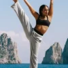 Pantalones de chándal Accolade de pierna recta - Gris jaspeado deportivo