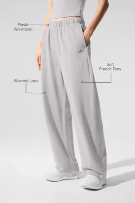 Pantalones de chándal Accolade de pierna recta lavados – Lavado gris cielo
