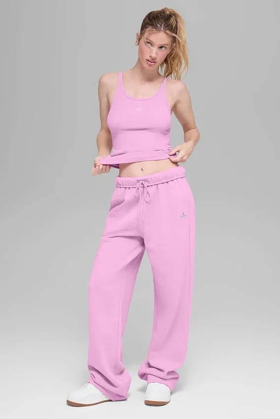 Pantalones de chándal Accolade de pierna recta - Rosa corazón de caramelo