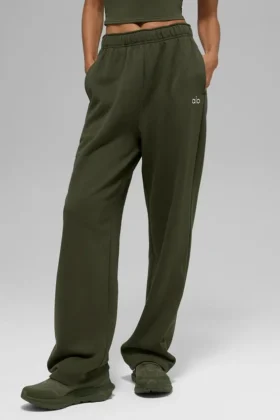 Pantalones de chándal Accolade de pierna recta - Verde oliva