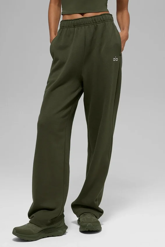 Pantalones de chándal Accolade de pierna recta - Verde oliva