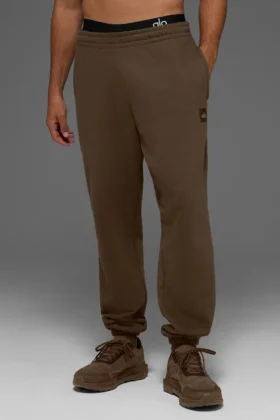 Pantalones de chándal de felpa francesa de peso pesado con dobladillo «Renown» – Espresso