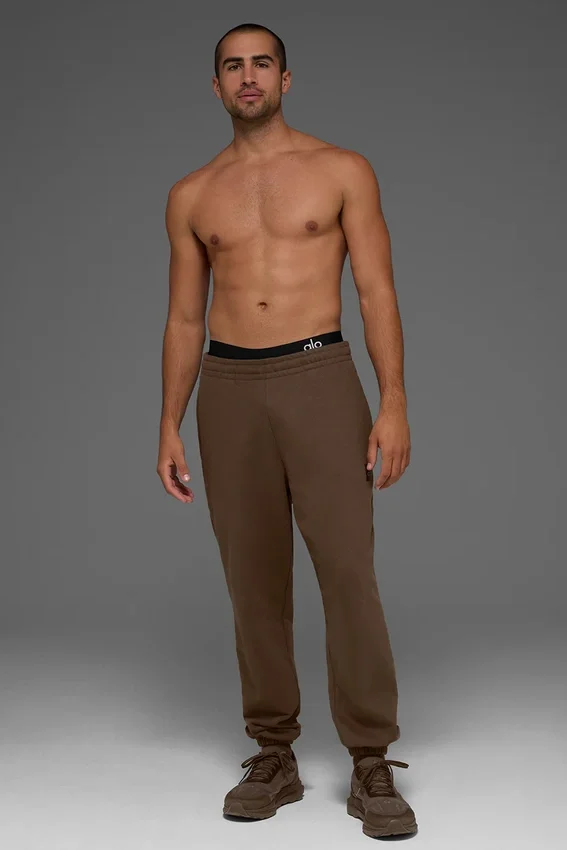 Pantalones de chándal de felpa francesa de peso pesado con dobladillo «Renown» – Espresso