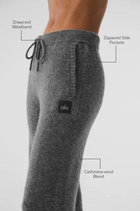 Pantalones de chándal de lana y cachemira New Class – Gris platino