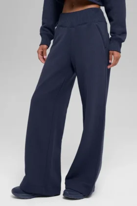 Pantalones de chándal de pierna ancha Serenity - Azul marino