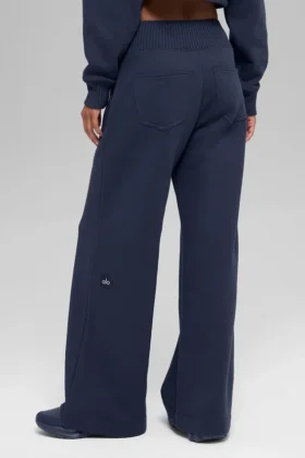 Pantalones de chándal de pierna ancha Serenity – Azul marino
