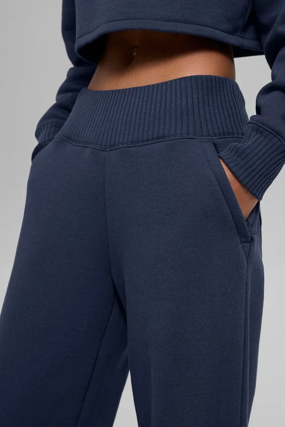 Pantalones de chándal de pierna ancha Serenity - Azul marino