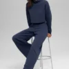 Pantalones de chándal de pierna ancha Serenity - Azul marino
