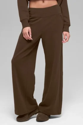 Pantalones de chándal de pierna ancha Serenity - Espresso