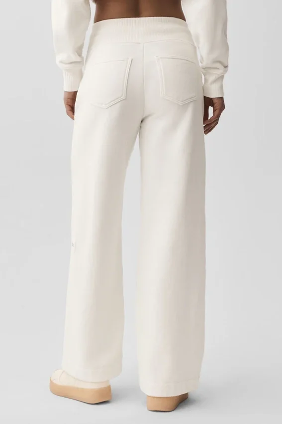 Pantalones de chándal de pierna ancha Serenity - Marfil