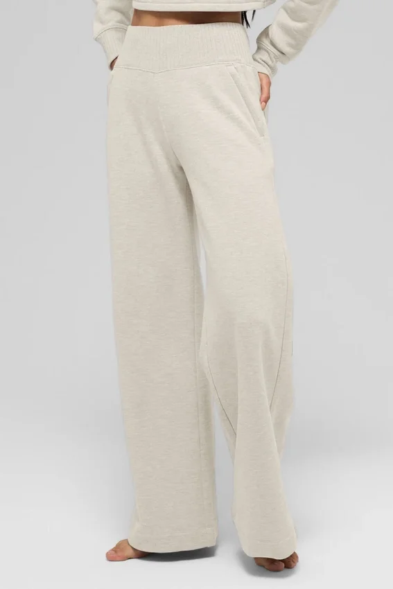 Pantalones de chándal de pierna ancha Serenity - Oatmeal Heather