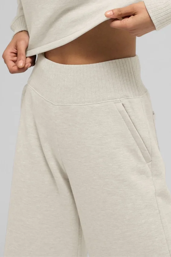 Pantalones de chándal de pierna ancha Serenity - Oatmeal Heather