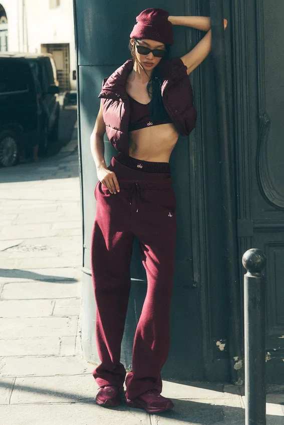 Pantalones de chándal de pierna recta Accolade - Burdeos