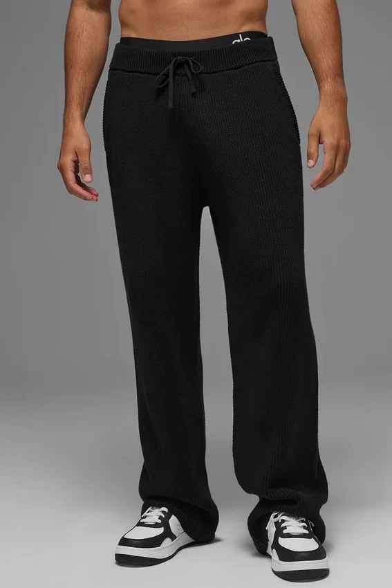 Pantalones de chándal de punto acanalado Domain - Negro