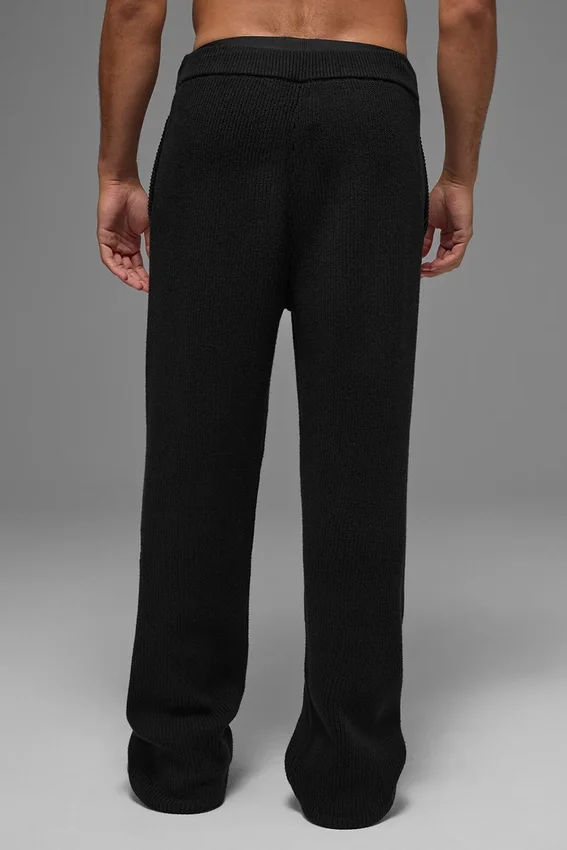 Pantalones de chándal de punto acanalado Domain - Negro