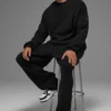 Pantalones de chándal de punto acanalado Domain - Negro