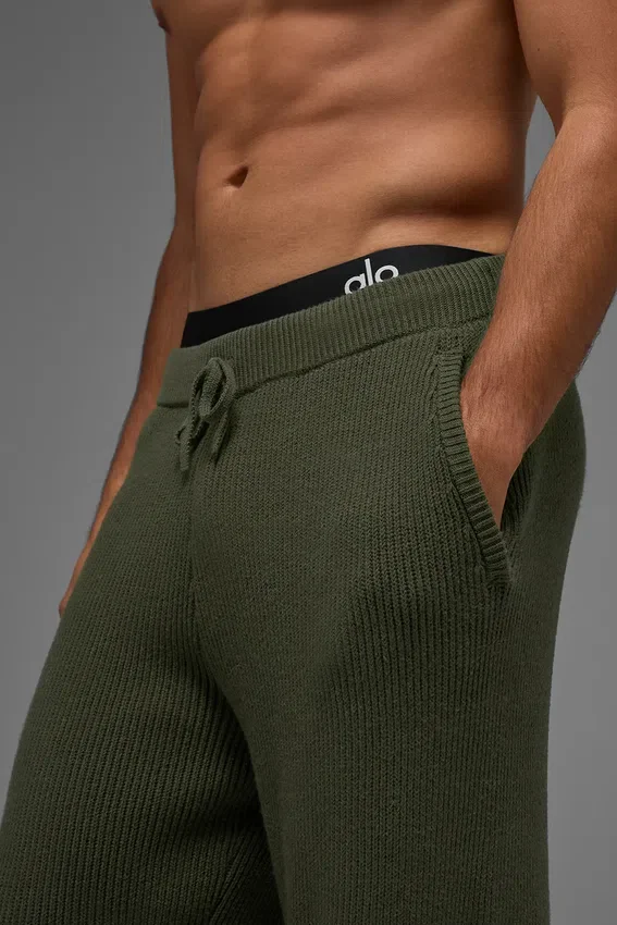 Pantalones de chándal de punto acanalado Domain - Verde oliva