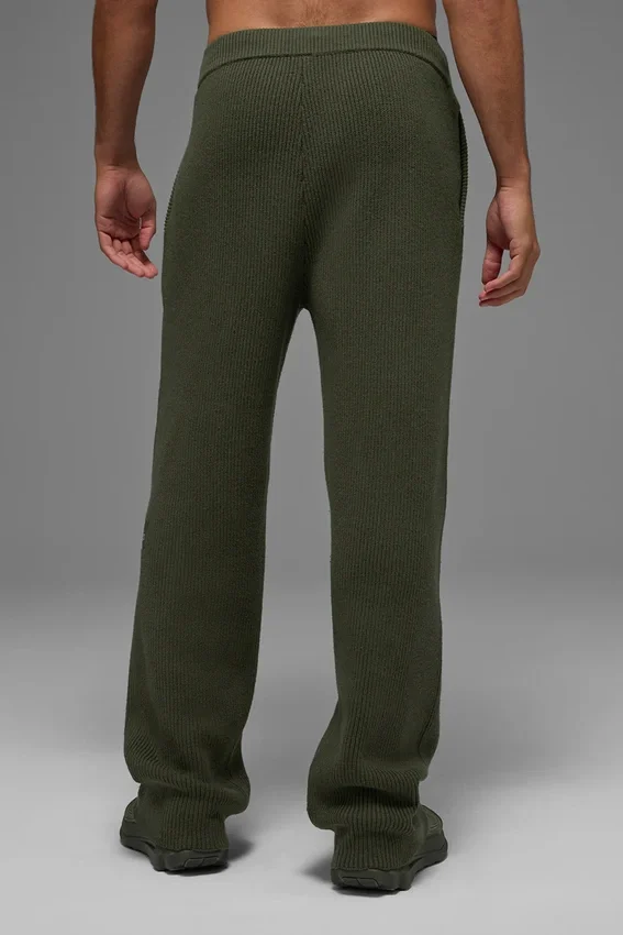Pantalones de chándal de punto acanalado Domain - Verde oliva