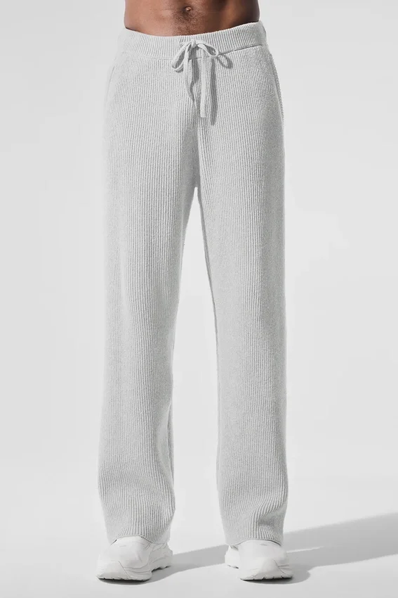 Pantalones de chándal Domain de punto acanalado - Gris jaspeado deportivo