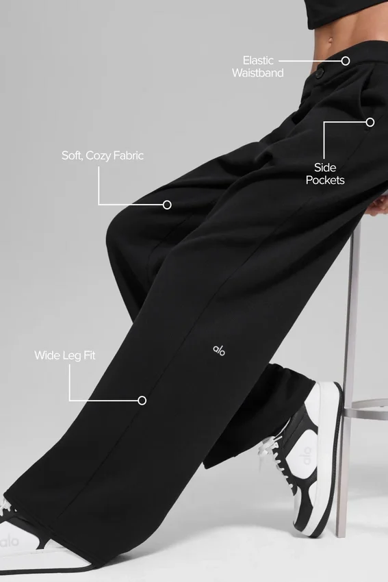 Pantalones de chándal High-Waist - Negro