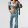 Pantalones de chándal New Class de lana y cachemira - Azul celestial jaspeado con granito