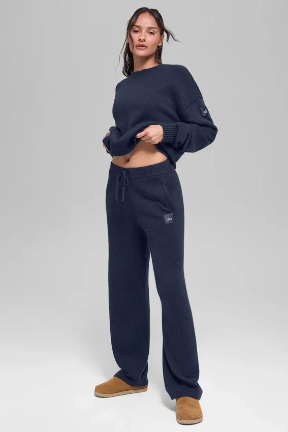 Pantalones de chándal New Class de lana y cachemira - Azul marino