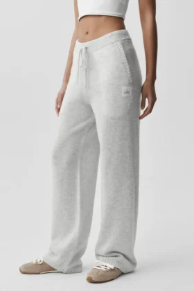 Pantalones de chándal New Class de lana y cachemira - Blanco jaspeado