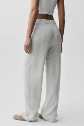 Pantalones de chándal New Class de lana y cachemira – Blanco jaspeado