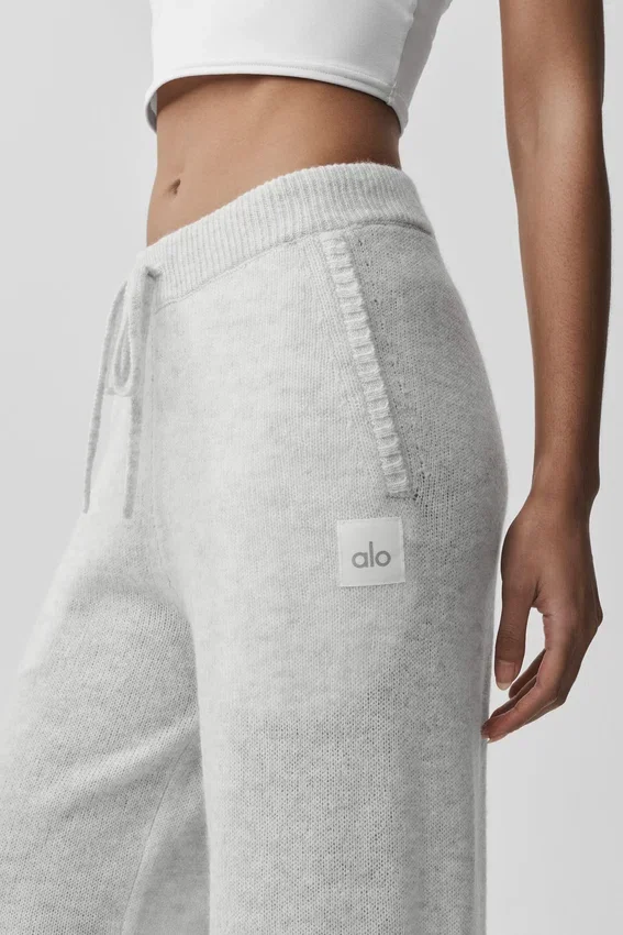 Pantalones de chándal New Class de lana y cachemira - Blanco jaspeado