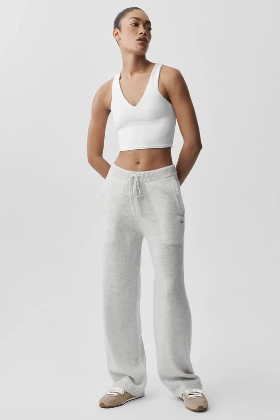 Pantalones de chándal New Class de lana y cachemira - Blanco jaspeado