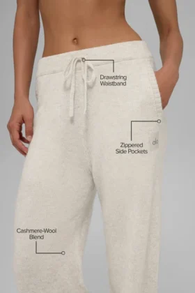 Pantalones de chándal New Class de lana y cachemira – Bone Heather