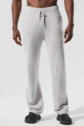 Pantalones de chándal New Class de lana y cachemira - Gris perla jaspeado