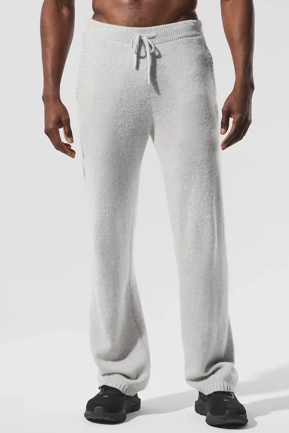 Pantalones de chándal New Class de lana y cachemira - Gris perla jaspeado
