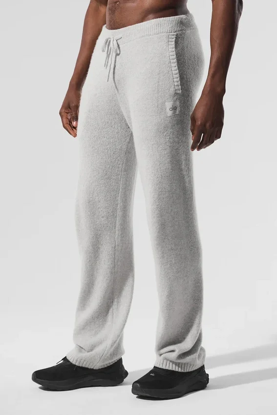 Pantalones de chándal New Class de lana y cachemira - Gris perla jaspeado