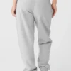 Pantalones de chándal Renown de peso pesado con dobladillo – Gris jaspeado deportivo