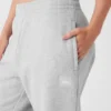 Pantalones de chándal Renown de peso pesado con dobladillo – Gris jaspeado deportivo